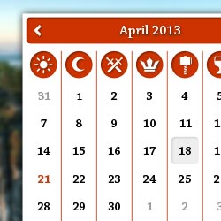calendar with pagan icons